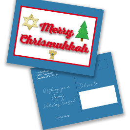 Merry Chrismukah Interreligionskort Helg Vykort