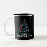 Merry Chrismukah Jewish Helgdag Hanukkah Två-Tonad Mugg<br><div class="desc">Merry Chrismukah Jewish Helgdag Hanukkah Religiösa</div>