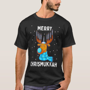 Merry Chrismukah Jewish jul Hanukkah Reinde T Shirt
