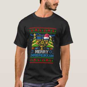 Merry Chrismukah Lycklig Hanukkah jul Menorah T Shirt