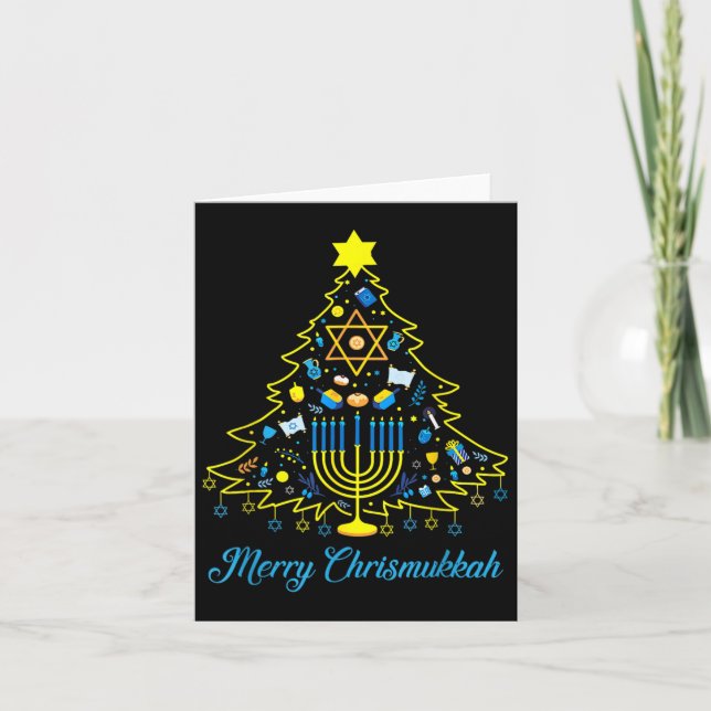 Merry Chrismukah Lycklig jul Hanukkah 2 Kort (Framsida)