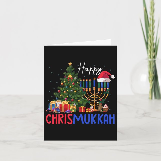 Merry Chrismukah Lycklig jul Hanukkah 2 Kort (Framsida)
