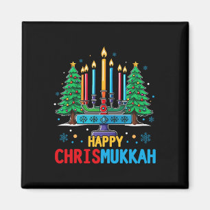 Merry Chrismukah Lycklig jul Hanukkah 3 Magnet