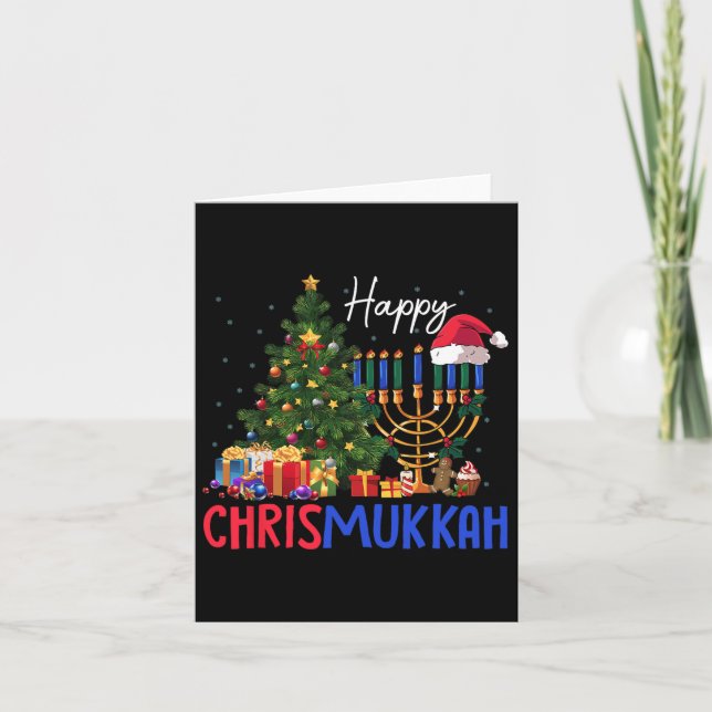 Merry Chrismukah Lycklig jul Hanukkah Kort (Framsida)