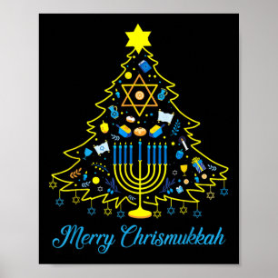 Merry Chrismukah Lycklig jul Hanukkah Poster