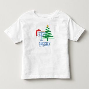 Merry Chrismukah Menorah och Santa Småbarn Shirt T