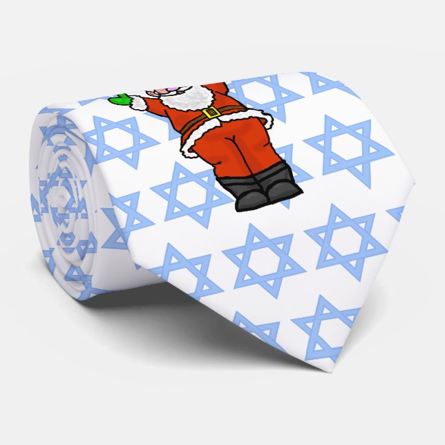 Merry Chrismukah Necktie med Santa Slips (Rullad)