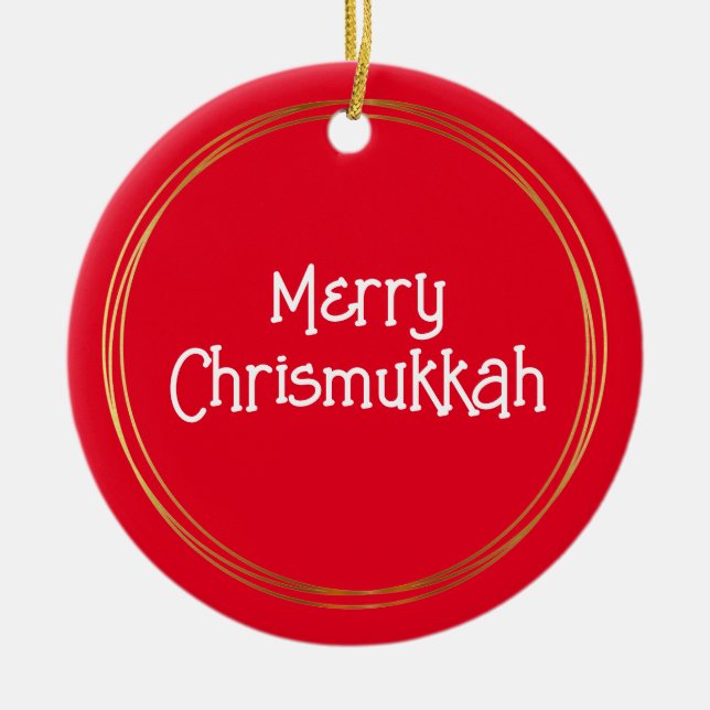 Merry Chrismukah och Lycklig H’oy’lidays Ornament (Framsidan)