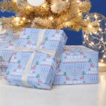 Merry Chrismukah Pixel Reindeer och Menorah Presentpapper<br><div class="desc">Har du en blandad religiös familj som firar både Hanukkah och jul? Den här roligten,  trendig,  pixelrener,  Julgran och menorahs omslagna papper är perfekt för en lycklig-merry Christmukah firande!</div>