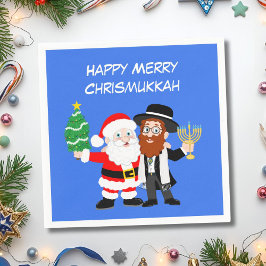 Merry Chrismukah Santa Meets Rabbi Party Pappersservett