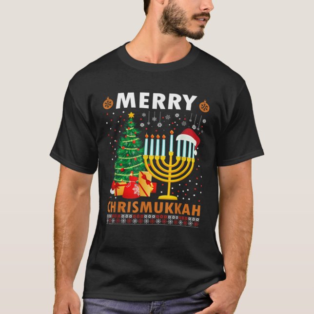Merry Chrismukkah 2021 Happy Hanukkah Christmas Sa T Shirt (Framsida)