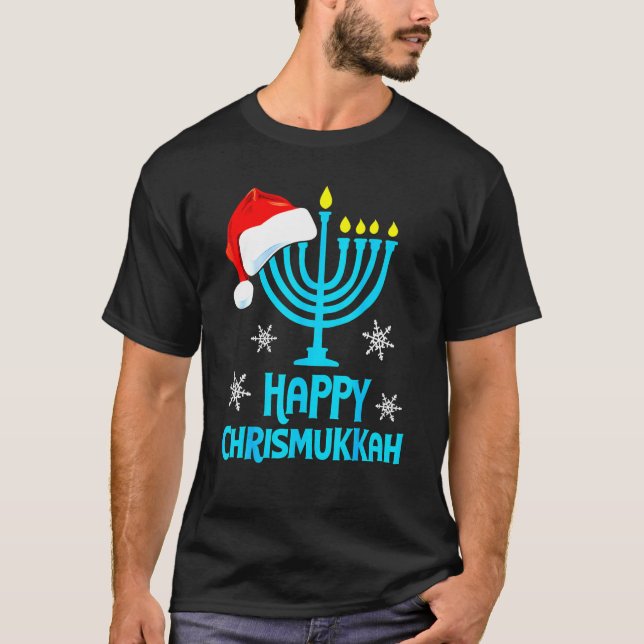 Merry Chrismukkah 2022 Lycklig Hanukkah, jul Sa T Shirt (Framsida)
