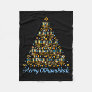 Merry Chrismukkah 2022 Lycklig Hanukkah jul Tr Fleecefilt