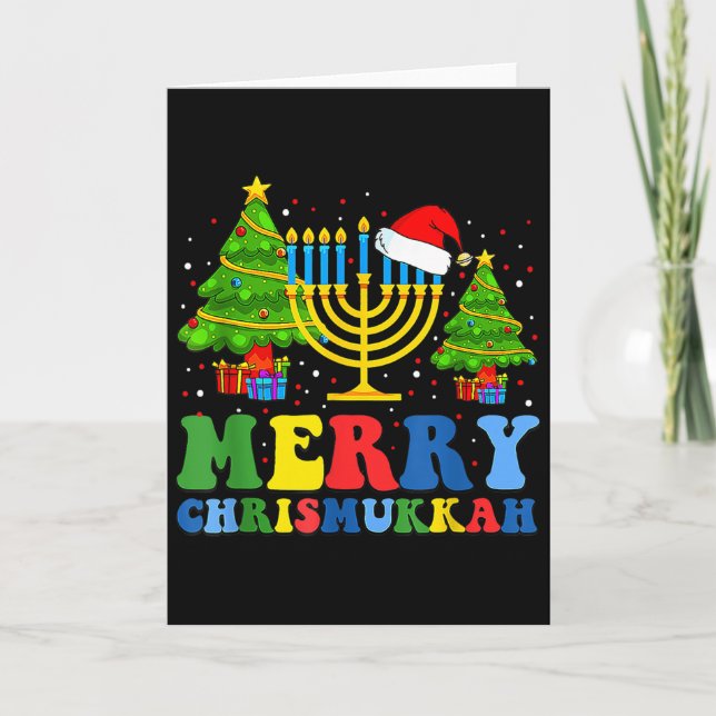 Merry Chrismukkah 2024 Happy Hanukkah Christmas Sa Kort (Framsida)
