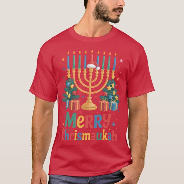 Merry Chrismukkah 2025 Happy Hanukkah Christmas gi T Shirt (Framsida)