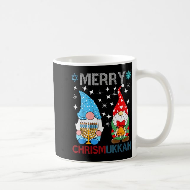 Merry Chrismukkah Funny Gnomes Christmas And Hanuk Kaffemugg (Höger)