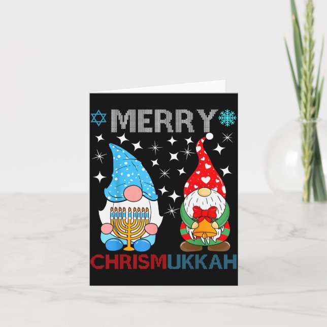 Merry Chrismukkah Funny Gnomes Christmas And Hanuk Kort (Framsida)