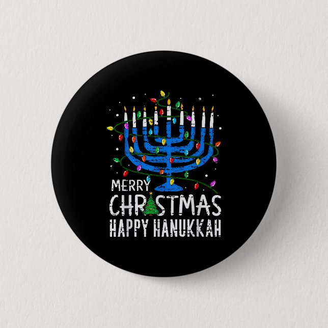 Merry Chrismukkah Happy Christmas Hanukkah Chanuka Knapp (Framsida)