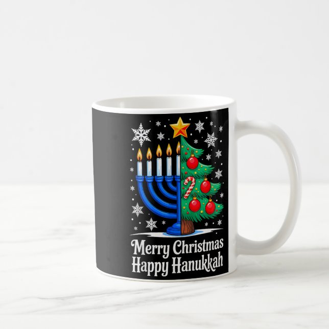 Merry Chrismukkah Happy Christmas Hanukkah Matchin Kaffemugg (Höger)
