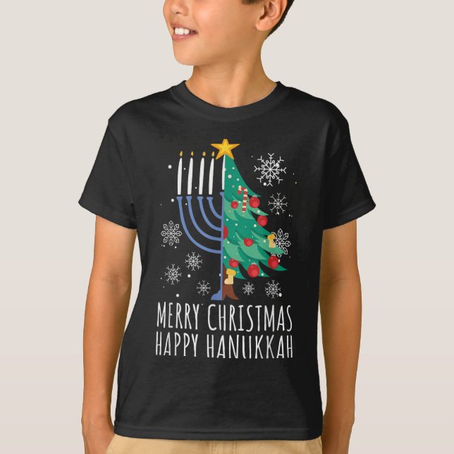 Merry Chrismukkah Happy Christmas Hanukkah  T Shirt (Framsida)