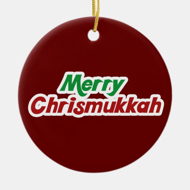 Merry Chrismukkah Julgransprydnad Keramik (Framsidan)