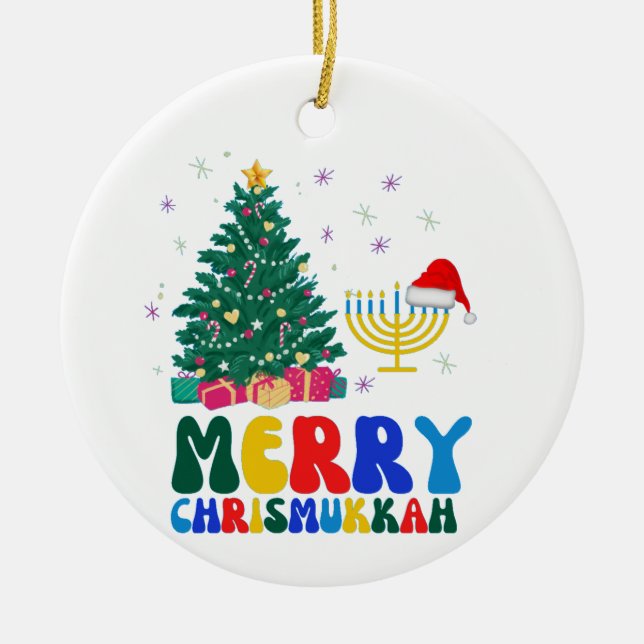 Merry Chrismukkah Julgransprydnad Keramik (Framsidan)