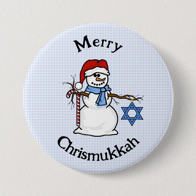 Merry Chrismukkah Snögubbe Button Knapp (Framsida)