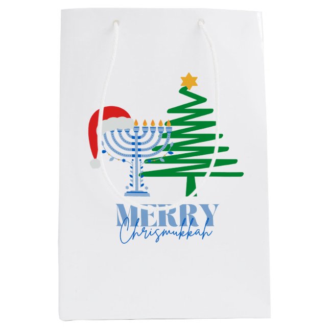 Merry Chrismukkah White Gift Bag (Framsidan)
