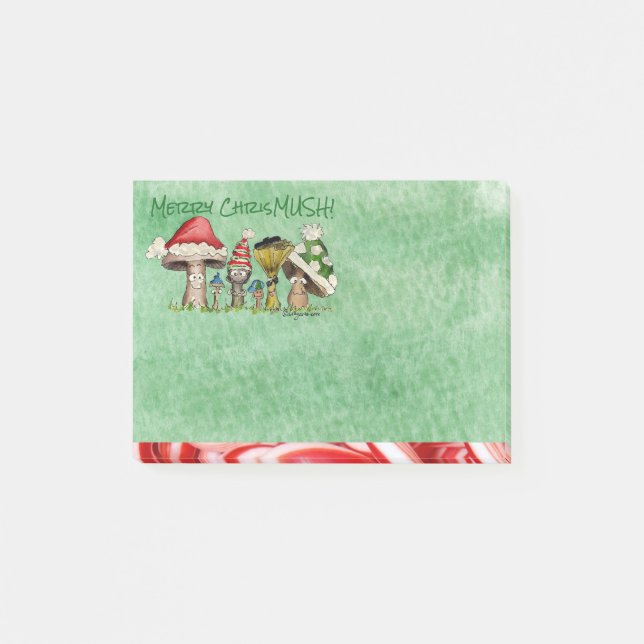 Merry ChrisMUSH Tecknad Mushroom Post-it Block (Framsida)