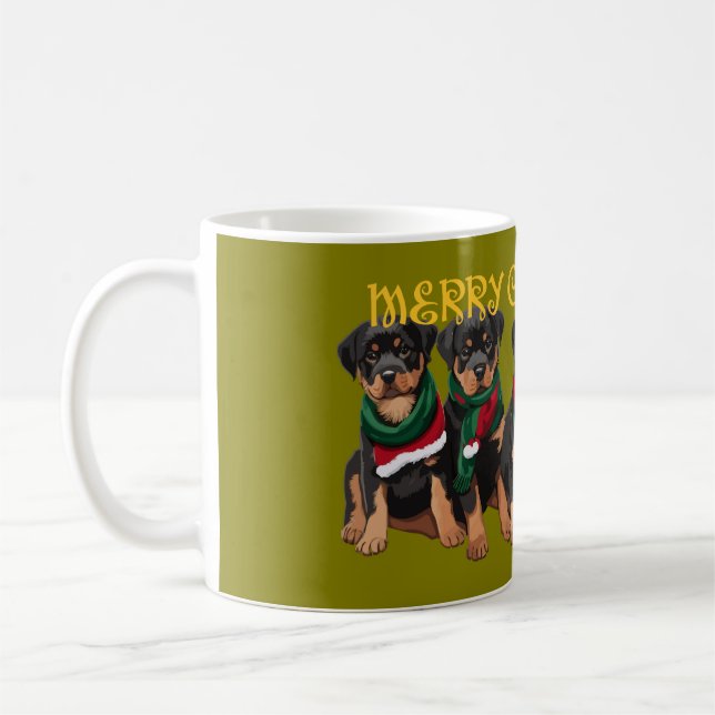 Merry Chrismutts jul Helgdag Puppies Festive Kaffemugg (Vänster)