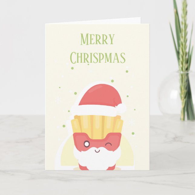 Merry Chrispmas Folded Greeting Card Kort (Framsida)
