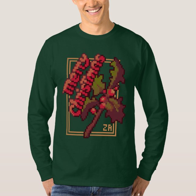 Merry Chrisrmas Holidays Pixel Art T-Shirt (Framsida)