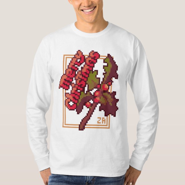 Merry Chrisrmas Holidays Pixel Art T-Shirt (Framsida)