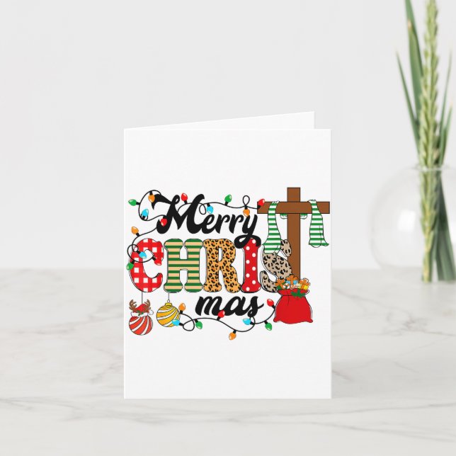 Merry Christ Mas Christian Christmas Jesus Christm Kort (Framsida)