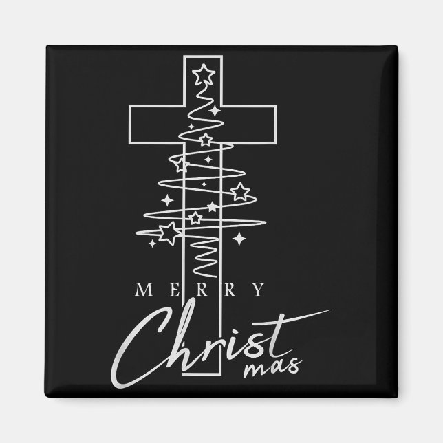Merry Christ Mas Christian Christmas Jesus Christm Magnet (Framsidan)