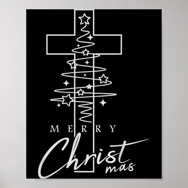 Merry Christ Mas Christian Christmas Jesus Christm Poster (Framsidan)