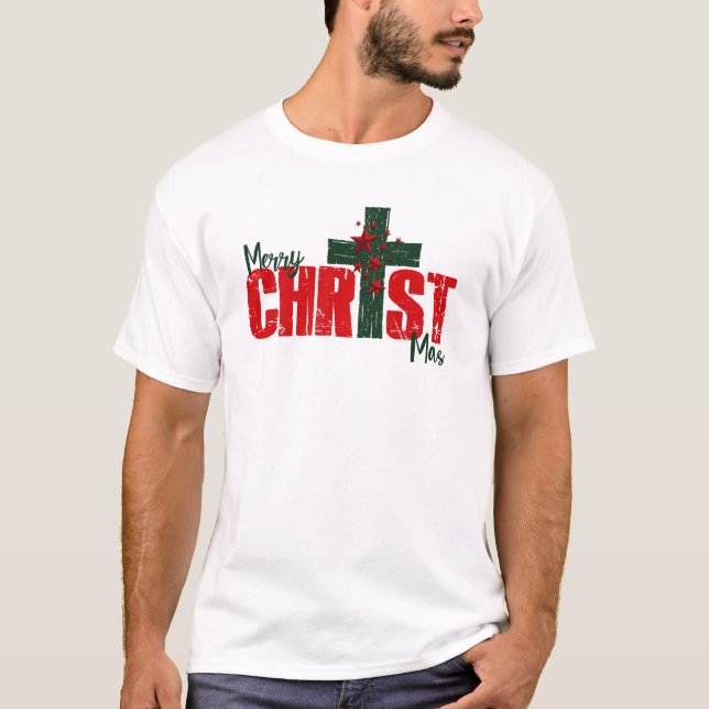 Merry CHRIST MAS Christmas men's t-shirt (Framsida)