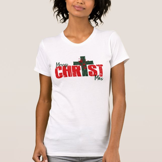 Merry CHRIST MAS Christmas t-shirt (Framsida)