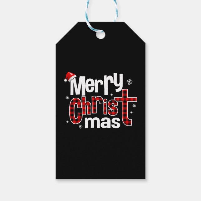 Merry CHRIST mas Kor Christian Jesus jul Presentetikett (Framsidan)