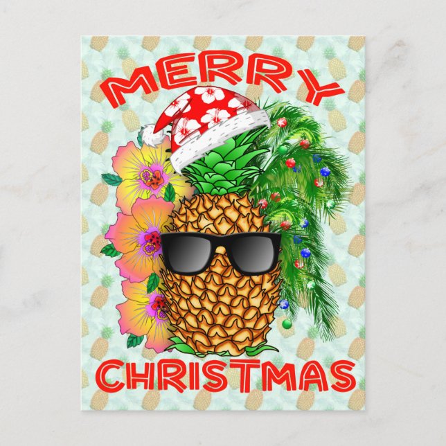 Merry Christams Pineapple Vykort (Framsida)
