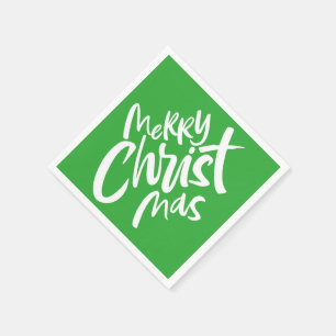 Merry Christian julsedag Lettering Religiösa Gree Pappersservett