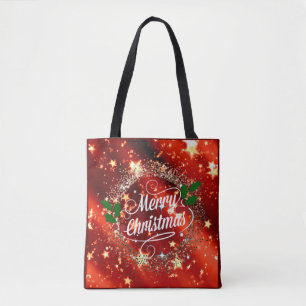 Merry Christmans, glitter och Shine. Tygkasse