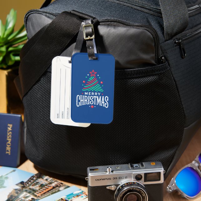 Merry Christmas 1 Bagagebricka (Framsida & Baksida)