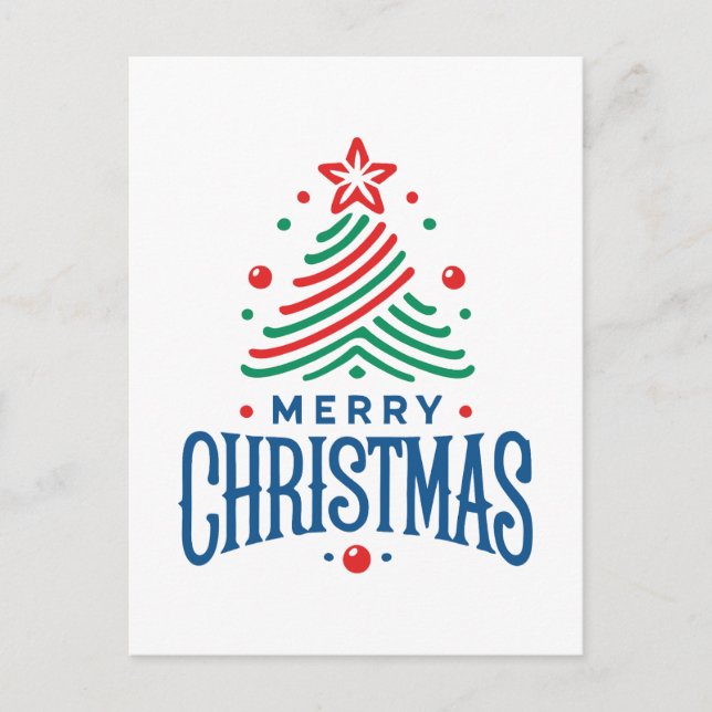 Merry Christmas 1 Vykort (Framsida)