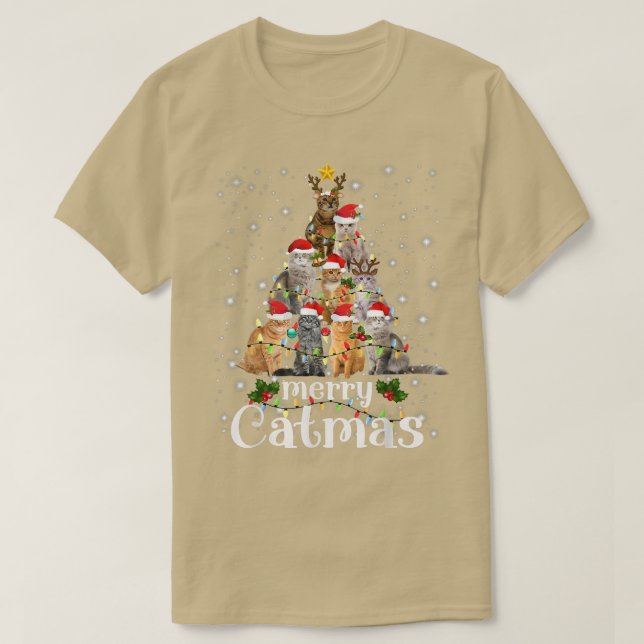 Merry Christmas 2022 Funny Cats With Santa Hat Mer T Shirt (Design framsida)