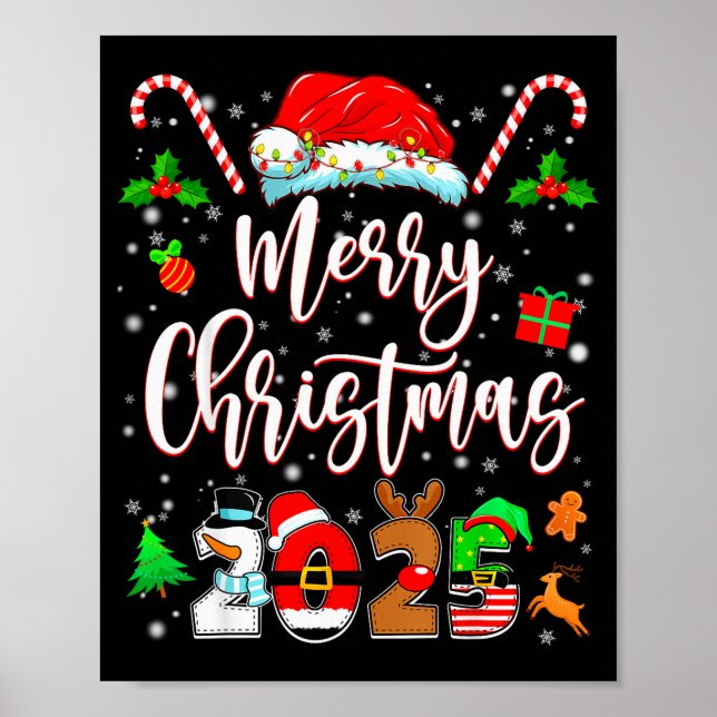 Merry Christmas 2025 Family Matching Pajamas Xmas  Poster (Framsidan)