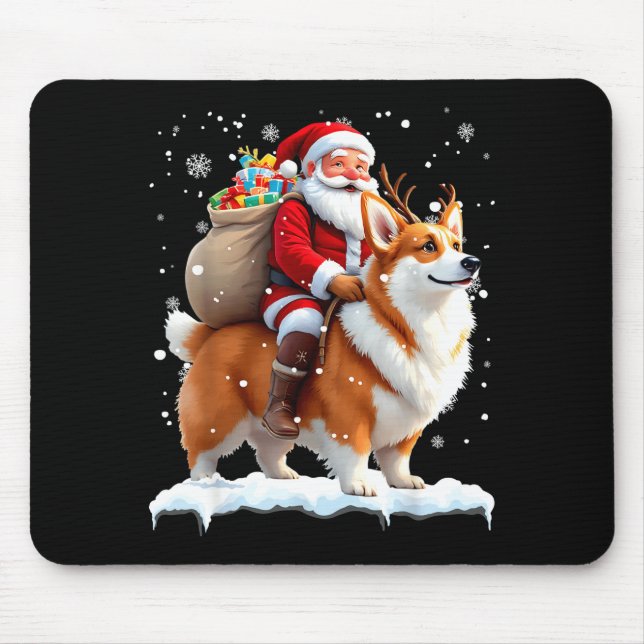 Merry Christmas 2025 Santa Riding Corgi Dog Xmas  Musmatta (Framsidan)