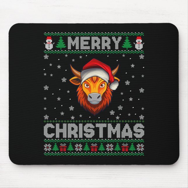 Merry Christmas 2025 Yak Santa Hat Ugly Xmas  Musmatta (Framsidan)