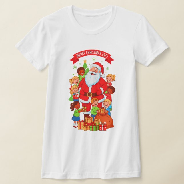 MERRY CHRISTMAS 2525 WOMENS BELLA+CANVAS SLIM FIT T SHIRT (Laydown)