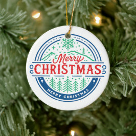 Merry Christmas 2 Julgransprydnad Keramik